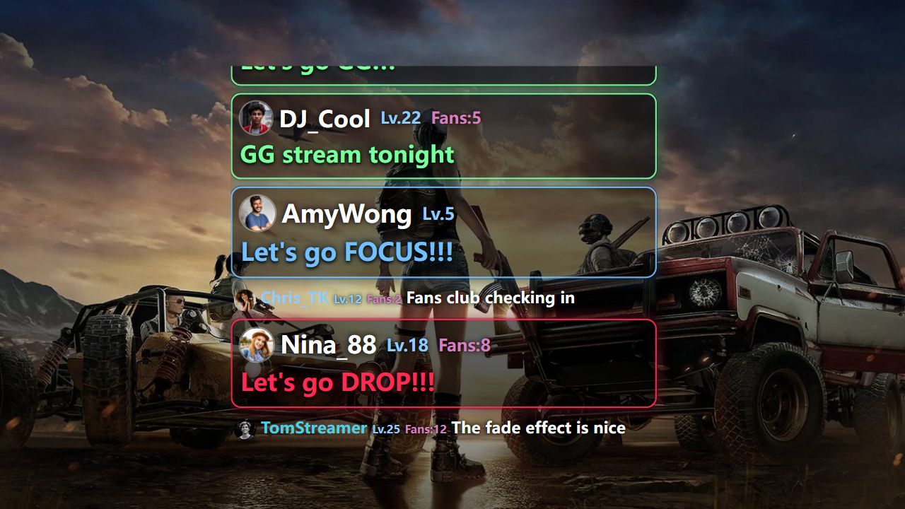 Keyword Chat overlay cover