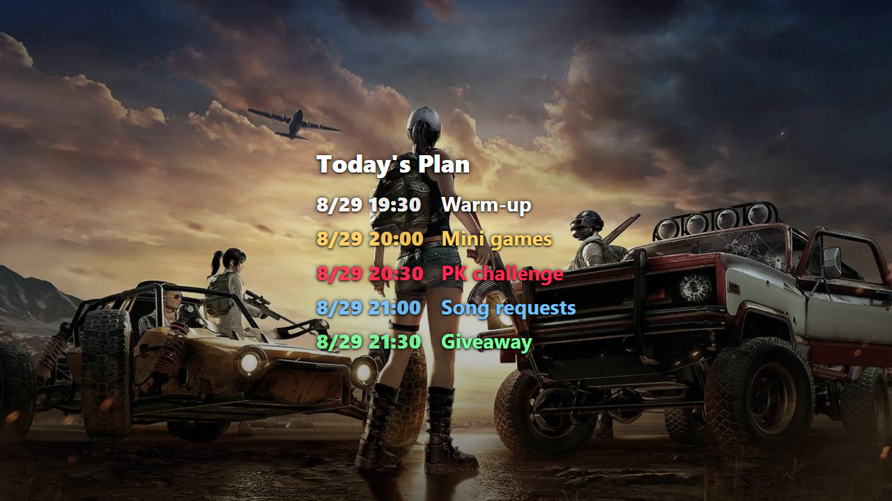 Schedule Board overlay cover